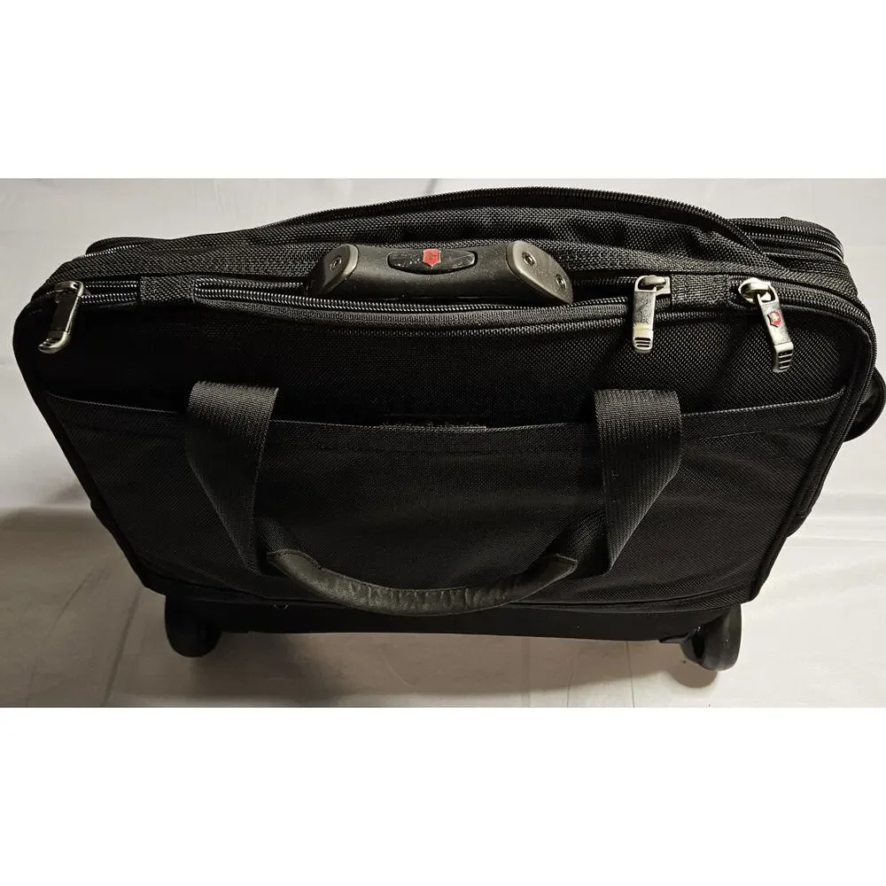 Victorinox Swiss Army Rolling Laptop Briefcase Wheeled Business Travel Bag Black